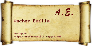 Ascher Emília névjegykártya